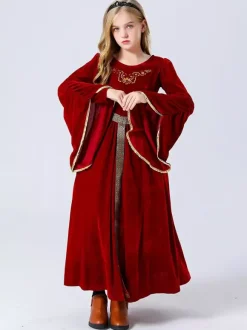 Princess Costumes For Kids Burgundy Set Dress