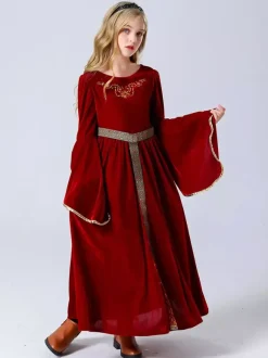 Princess Costumes For Kids Burgundy Set Dress