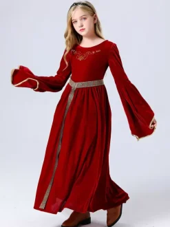 Princess Costumes For Kids Burgundy Set Dress