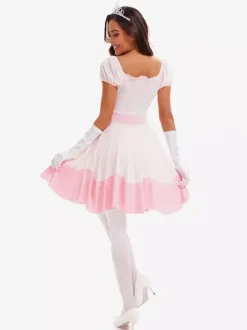 Princess Costumes Pink Color Block Elegant Headwear Gloves Sets