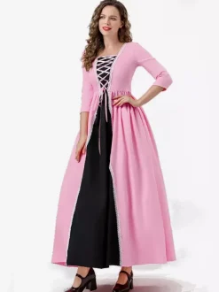 Princess Dress Pink Palace Party Robe Magician Long Dress