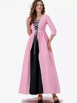 Princess Dress Pink Palace Party Robe Magician Long Dress