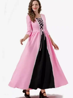 Princess Dress Pink Palace Party Robe Magician Long Dress