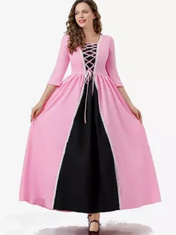Princess Dress Pink Palace Party Robe Magician Long Dress
