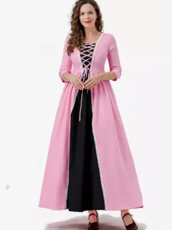Princess Dress Pink Palace Party Robe Magician Long Dress