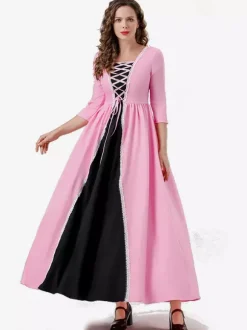 Princess Dress Pink Palace Party Robe Magician Long Dress