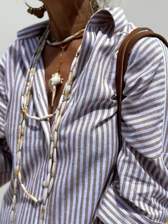 Printed Shirt Dress For Women - Casual Collared Button Down Tie Waist Midi Kaftan - Summer Beach Resort 2026