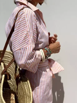Printed Shirt Dress For Women - Casual Collared Button Down Tie Waist Midi Kaftan - Summer Beach Resort 2026