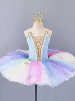 Professional Swan Lake Ballet Tutu For Girls White Puffy Princess Performance Ballerine Dancewear