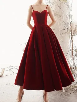 Prom Dress 2026 A-Line Sweetheart Neck Ankle-Length Sleeveless Backless Formal Dinner Dresses