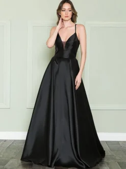 Prom Dress 2026 Satin V-Neck A-Line Sleeveless Lace Wedding Guest Dresses