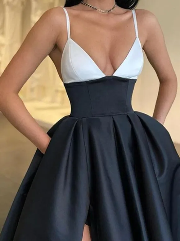 Prom Dress 2026 V-Neck A-Line Sleeveless Split Front Wedding Guest Dresses Free Customization