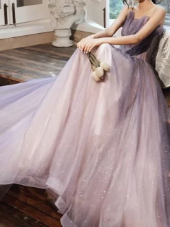 Prom Dress A-Line Square Neck Lace Sleeveless Wedding Guest Dresses