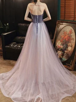Prom Dress A-Line Square Neck Lace Sleeveless Wedding Guest Dresses