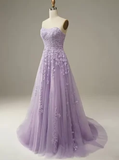 Prom Dress A-Line Sweetheart Neck Sleeveless Lace Wedding Guest Dresses Free Customization