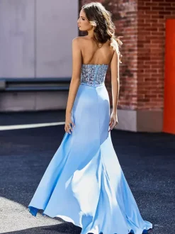 Prom Dress Ball Gown Strapless Lace Sleeveless Applique Pageant Dresses