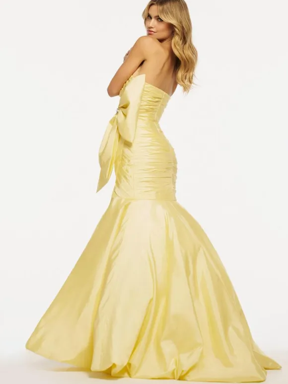 Prom Dress Mermaid Strapless Taffeta Floor-Length Pleated Formal Evening Dresses