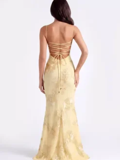 Prom Dress Mermaid Sweetheart Neck Sleeveless Lace-up Flowers Lace Formal Party Dresses