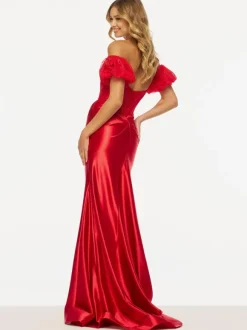 Prom Dress Mermaid V-Neck Lace Sweep Lace Formal Party Dresses