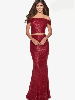 Prom Dress Sequined Bateau Neck Mermaid Sleeveless Pageant Dresses