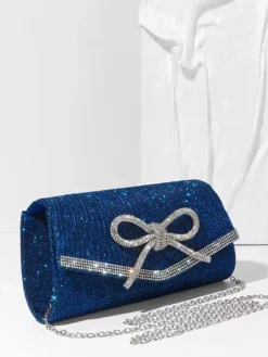 Prom Banquet Daily Pleated Fabric Detachable Chain Shoulder Hand Purse