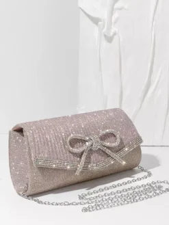 Prom Banquet Daily Pleated Fabric Detachable Chain Shoulder Hand Purse