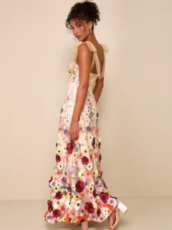 Prom Dress A-Line Square Neck Lace Sleeveless Applique Party Dresses