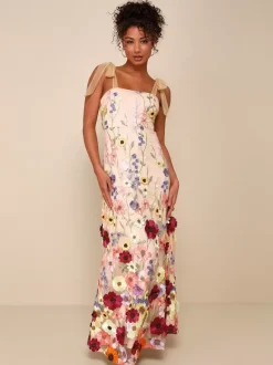 Prom Dress A-Line Square Neck Lace Sleeveless Applique Party Dresses