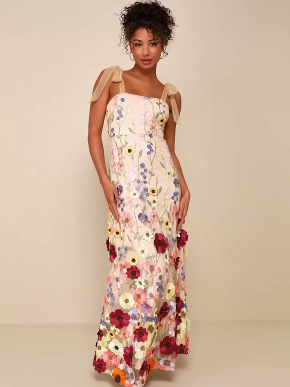 Prom Dress A-Line Square Neck Lace Sleeveless Applique Party Dresses