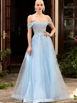 Prom Dress 2026 Bateau Neck A-Line Sleeveless Lace Wedding Guest Dresses