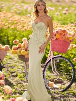Prom Dress Mermaid Sweetheart Neck Lace Sleeveless Pleated Party Dresses