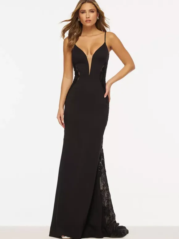 Prom Dress Mermaid V-Neck Lace Sweep Lace Formal Party Dresses