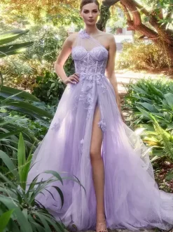 Prom Dress Sweetheart Neck A-Line Sleeveless Lace Wedding Guest Dresses