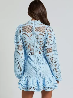 Puff Sleeve Lace Dress Birthday Party A-line Mini Dress For Women 2026