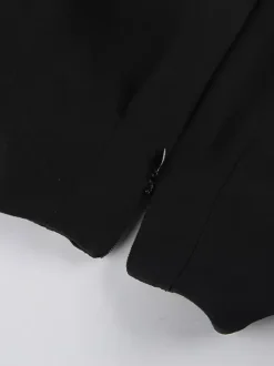 Puff Sleeve Mini Dress For Women Chic Retro Outfit - Black Elegant Stand Collar Slim Fit Bodycon - Spring Desk-to-dinner 2026