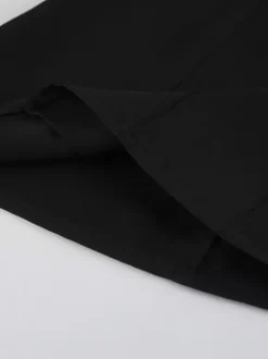 Puff Sleeve Mini Dress For Women Chic Retro Outfit - Black Elegant Stand Collar Slim Fit Bodycon - Spring Desk-to-dinner 2026