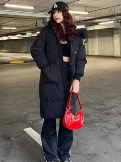 Puffer Coats For Women Ecru White Thicken Winter Outerwear