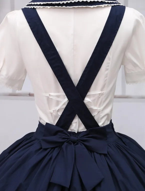 Pure Cotton Straps Neck Lolita Skirt