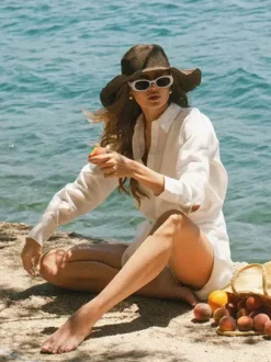 Pure Cotton Shirt Dress For Women - Resort Wrap Tie Front 2 Piece Set - Summer Beach Vacation 2026