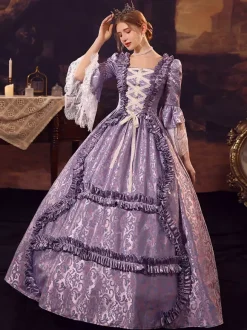Purple Retro Tudor Dress Costumes Polyester Dress Women's Retro Marie Antoinette Costume 18th Century Costume