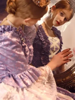 Purple Retro Tudor Dress Costumes Polyester Dress Women's Retro Marie Antoinette Costume 18th Century Costume