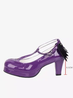 Purple Lolita Pumps Platform Sweet Cross PU Leather Lolita Shoes