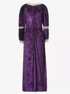 Purple Retro Costumes Ruffles Dress Marie Antoinette Set