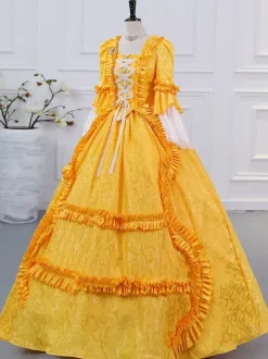 Purple Retro Tudor Dress Costumes Women's Ruffles Marie Antoinette Costume Polyester Dress ROCOCO Style 18th Century Costume Burgundy