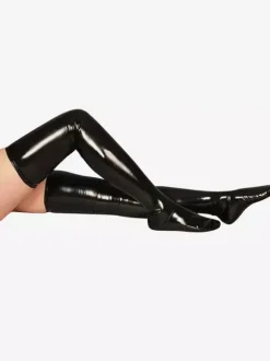 PVC Black Long Stockings For