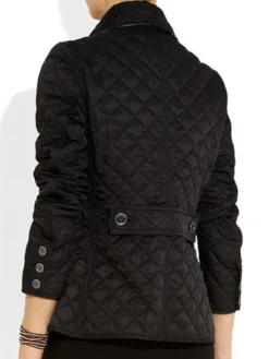 Quilted Jacket Turndown Collar Padded Coat Spring Cozy Outerwear