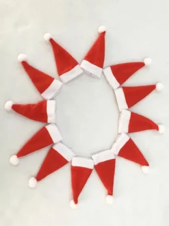 Red Christmas Hats For Forks Polyester Fiber Polyester Christmas Holidays Props