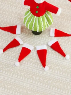 Red Christmas Hats For Forks Polyester Fiber Polyester Christmas Holidays Props