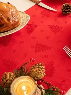 Red Christmas Polyester Fiber Polyester Christmas Pattern Christmas Holidays Costumes