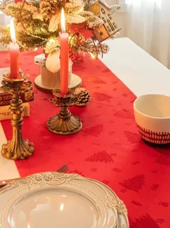 Red Christmas Polyester Fiber Polyester Christmas Pattern Christmas Holidays Costumes